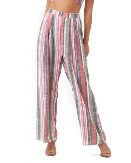 Audra Pants in Linen Multicolour Stripe