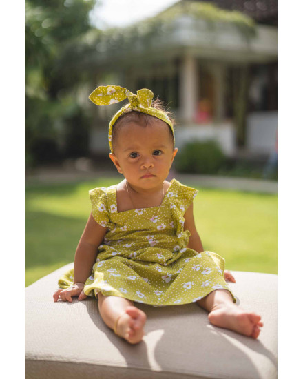 Bianca Baby Dress in Floral Araceli Lime