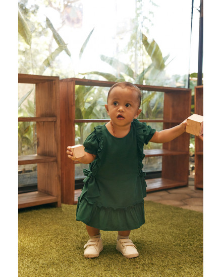 CAMILLA BABY DRESS IN JADE GREEN