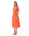 Nora Dress in Coral