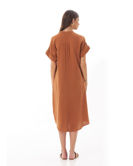 Finley Dress in Caramel Brown