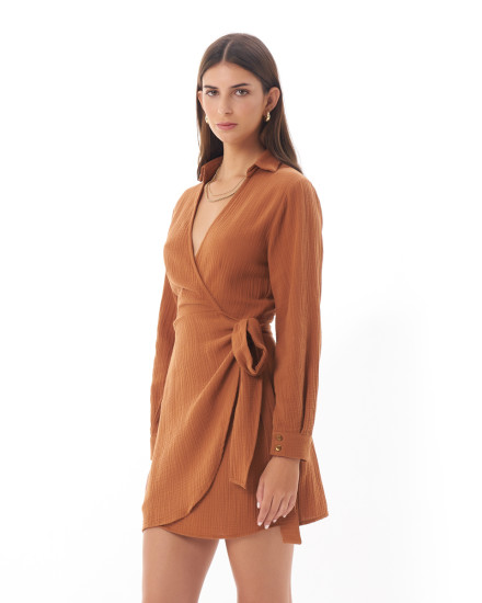 Alanna Dress in Caramel Brown