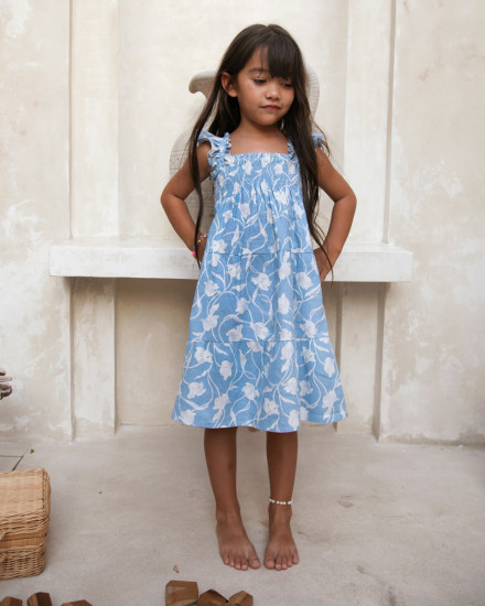 NYLA DRESS IN FLORAL BLUE WHITE