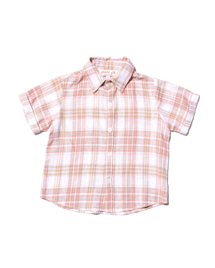 Roni Shirt in Peach Brown Plaid