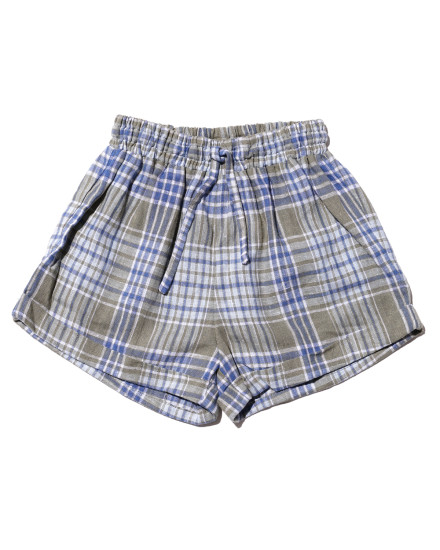 Roni Shorts in Blue Olive Plaid