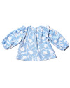 Noelle Baby Top in Floral Blue White