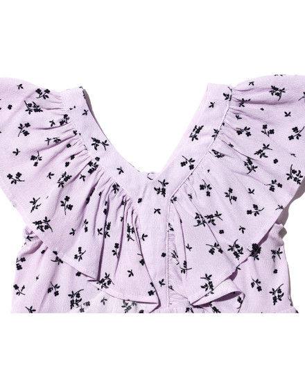 Serena Baby Dress in Lilac Floral Black