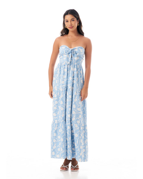 EMILY DRESS IN FLORAL BLUE WHITE