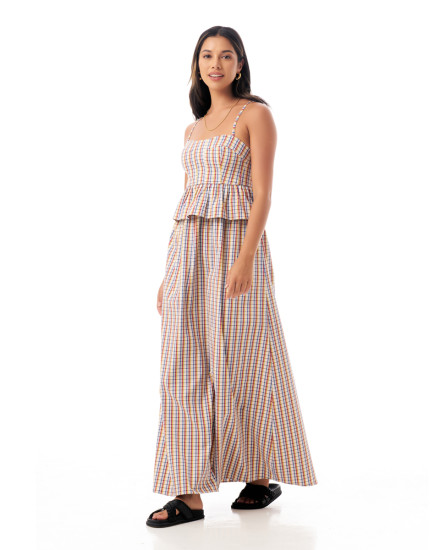 LAINEY DRESS IN CHECK MULTICOLOUR