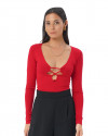 Isha Top in Spicy Red
