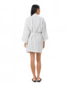 Violetta Outer in Linen Lines White/Black